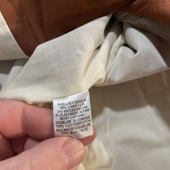 Adam By Adam Lippes Blazer Linen Blend Single Button Sz 4 Classic Career USA - Picture 5 of 11